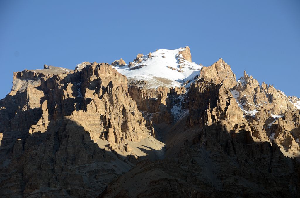 37 Snow Capped Limestone Hills Close Up From Kerqin Camp Early Morning In Shaksgam Valley On Trek To K2 North Face In China